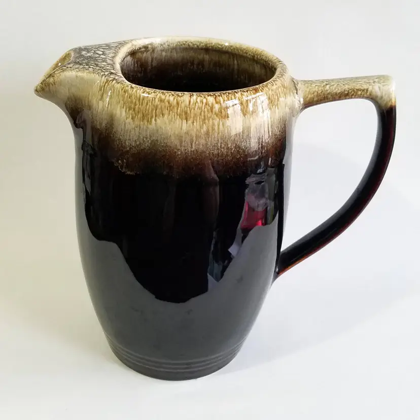 Vtg Pfaltzgraff Brown Drip Pitcher with Ice Lip #415-Nice Boho Decor Item!