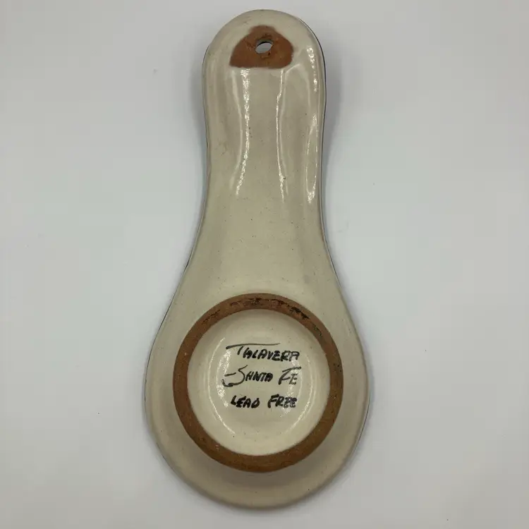 Handmade Talavera Ceramic Spoon Rest Mexican Pottery Floral Design 8" Lead-Free