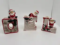 Vintage Lipper & Mann Ceramic “Noel” Letter Replacement Candle Holders