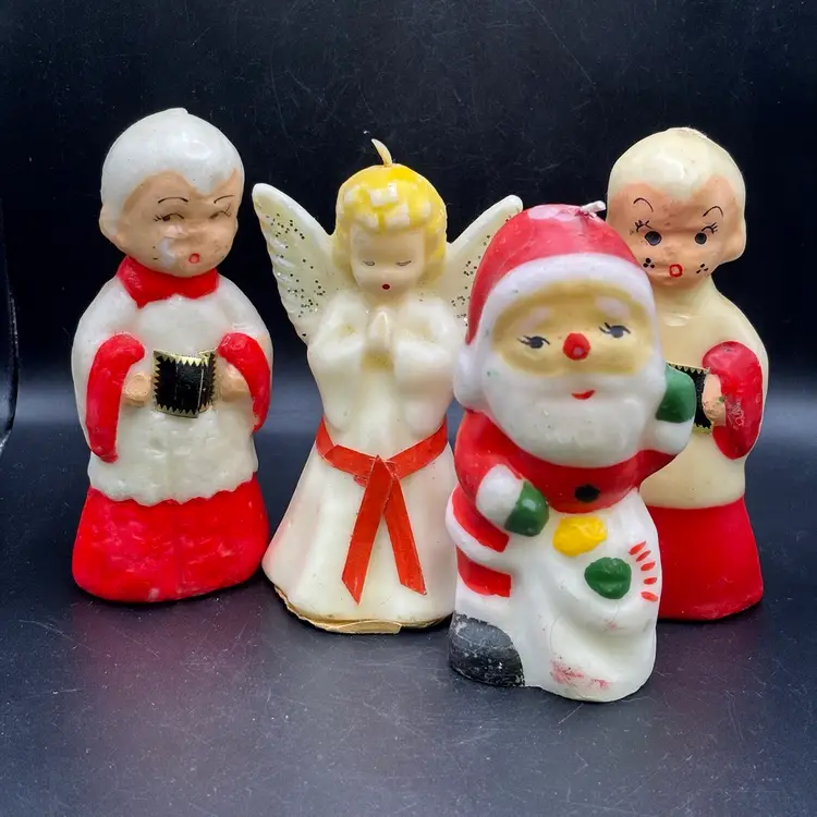 Set Of 4 Vintage Candles Gurley Unburned 4.5"-5" tall