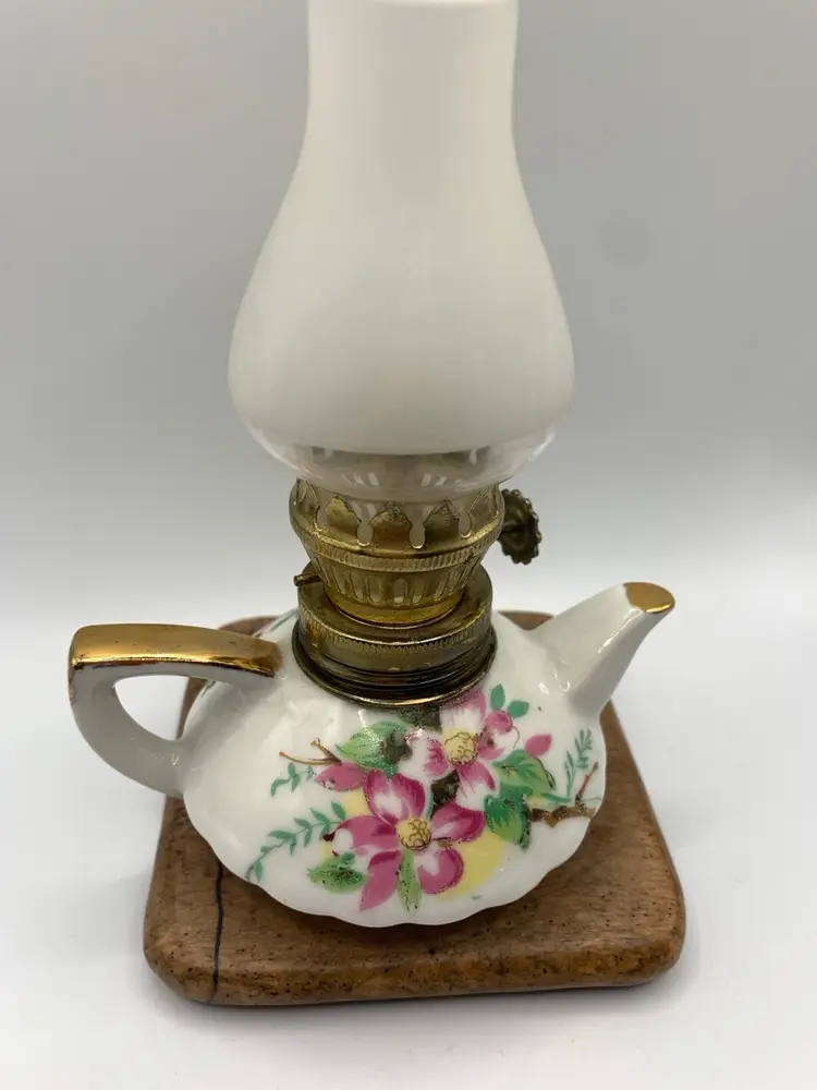 Vintage Small Porcelain Oil Lamp