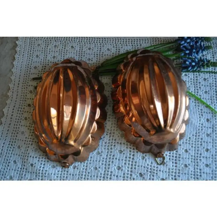 Vintage Copper Color Oval Jello Mold