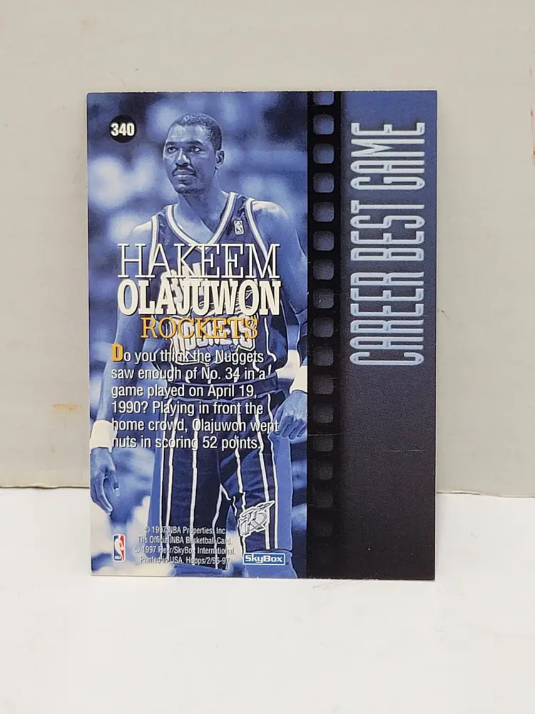 1996-97 NBA Hoops #340 Hakeem Olajuwon Career Best Game NBA
