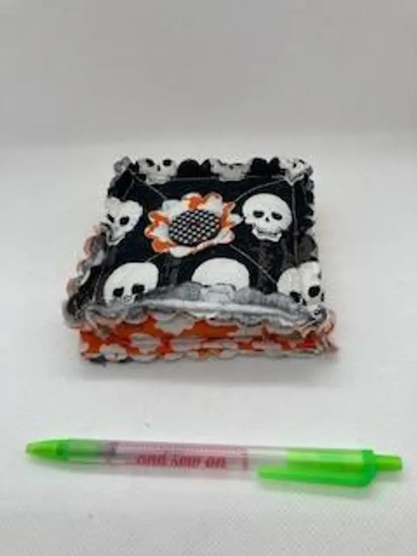 Skulls Pin Cushion filled with crushed walnut shells