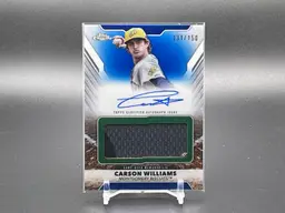Carson Williams 2025 Pro Debut Blue Patch Auto /150 - Tampa Bay Rays