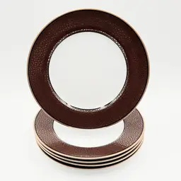 Fitz and Floyd Shagreen Burgundy Red Wine Appetizer Bread Side Plates Set of 5