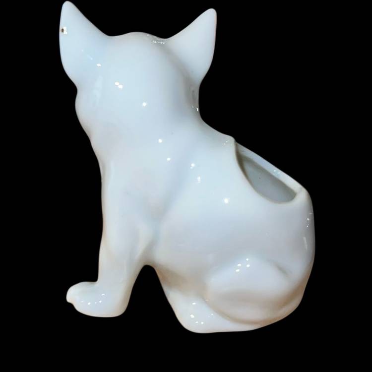 #01 - Vintage Japan Cat Toothpick Holder Or Planter 4”