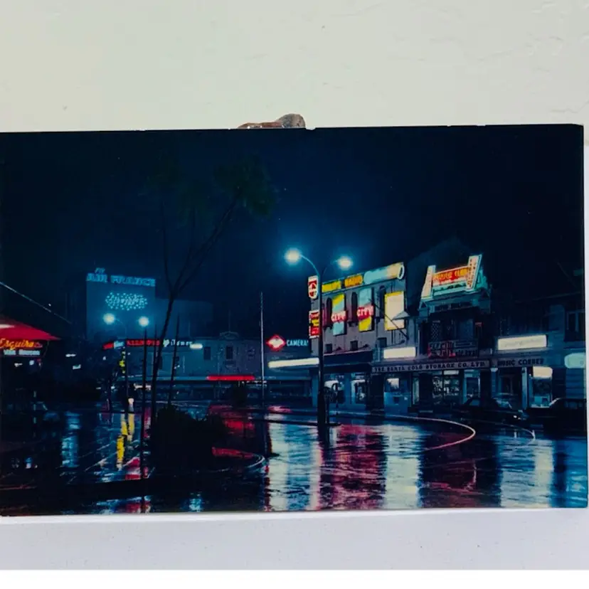 Vintage Night View Dundas Street London Ontario Postcard