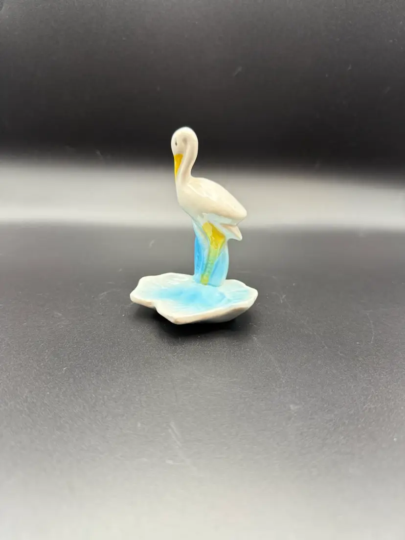 Vintage Porcelain Stork Trinket Dish