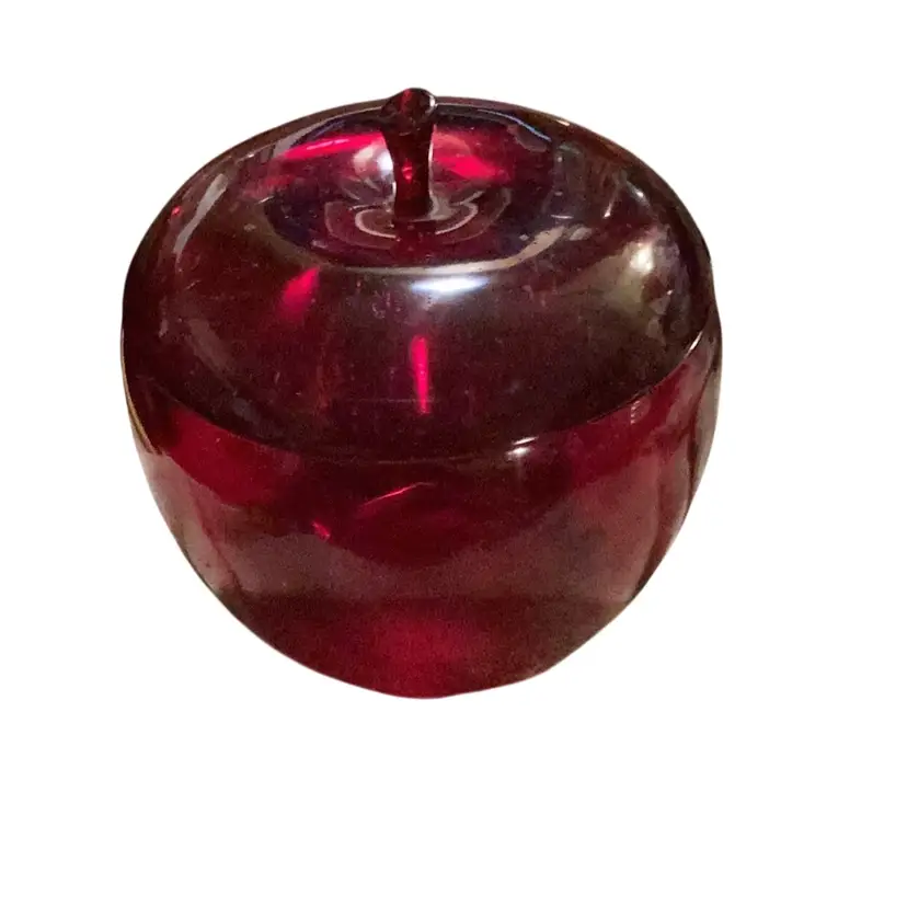 Red Apple Trinket Box Maybe Lucite/Acrylic???????