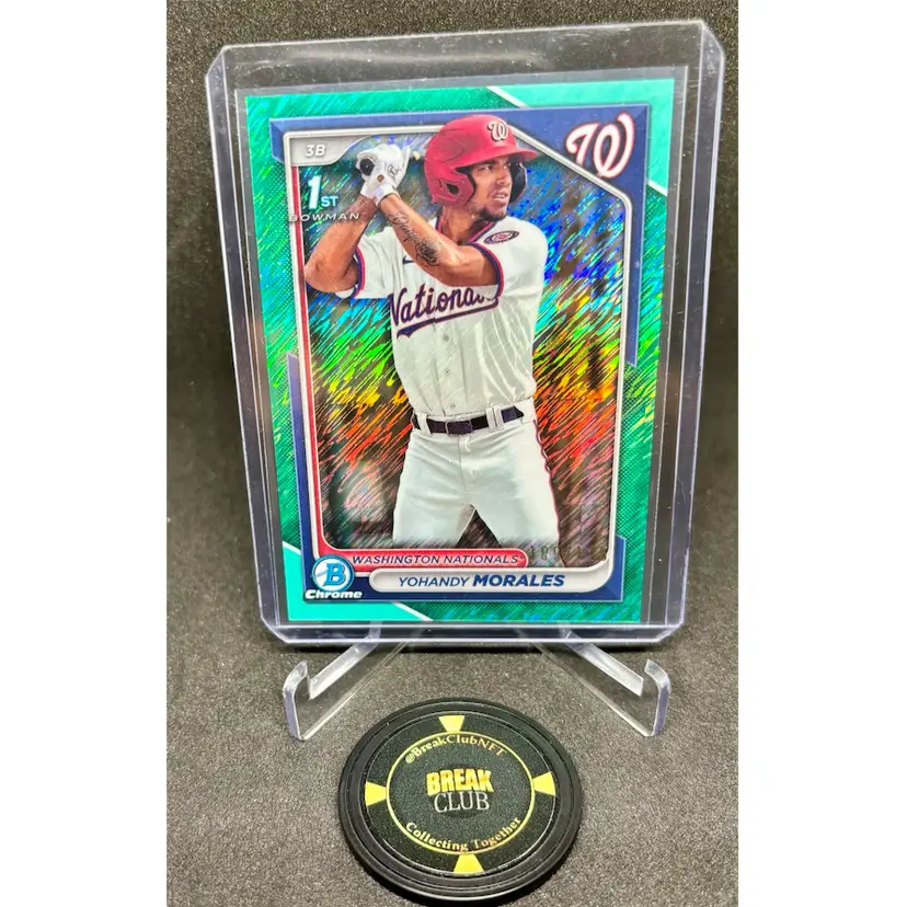 Yohandy Morales 2024 Bowman Baseball 1st Bowman Aqua Shimmer /125 Washington Nationals