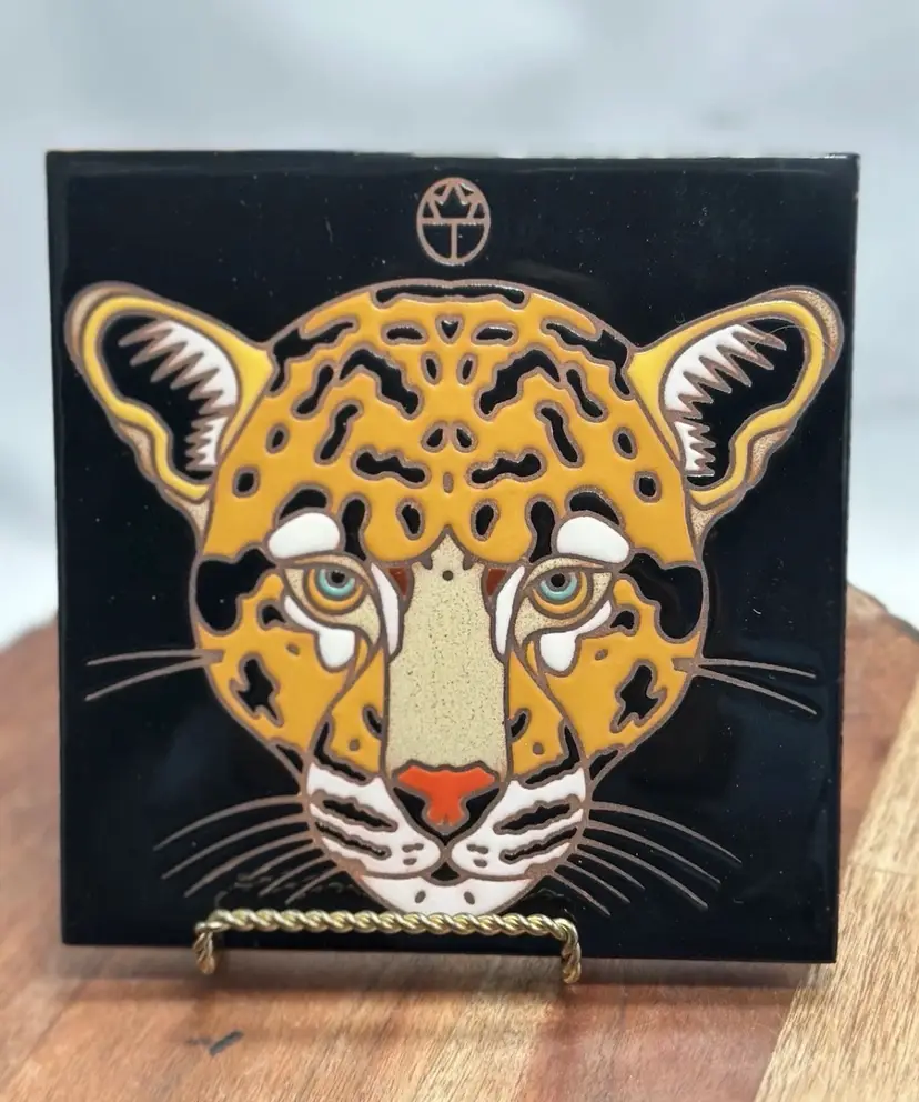 Carly Quinn Designs Jaguar Tile Hand Glazed 6" x 6" Tucson, Arizona