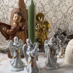 Three White Ceramic Candlestick Holders