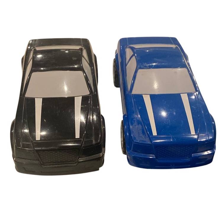 2 Vintage Tonka Sports Cars Lot Of 2 Plastic One Black One Blue 7” Long 3” Wide