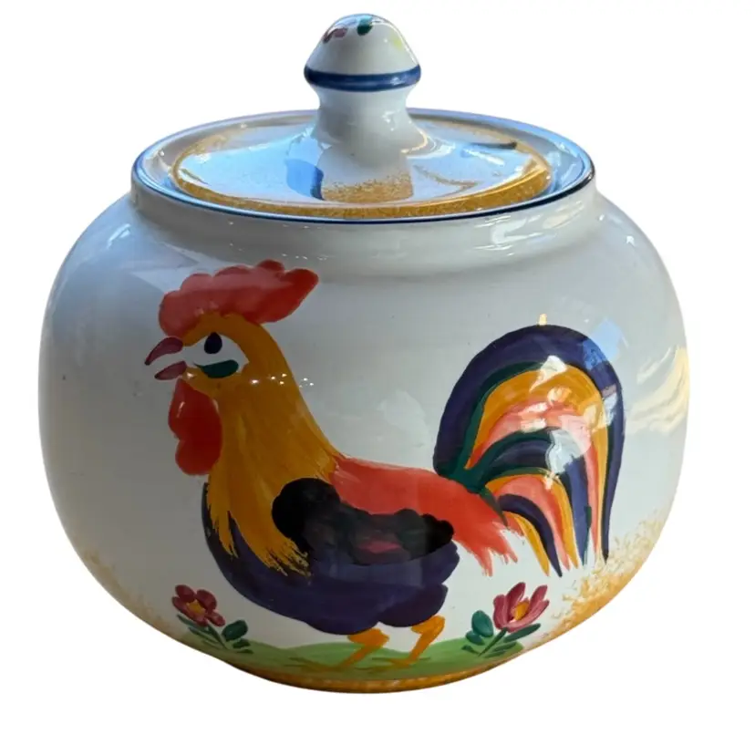 Village Pottery Herend Hungary Lidded Rooster Dish