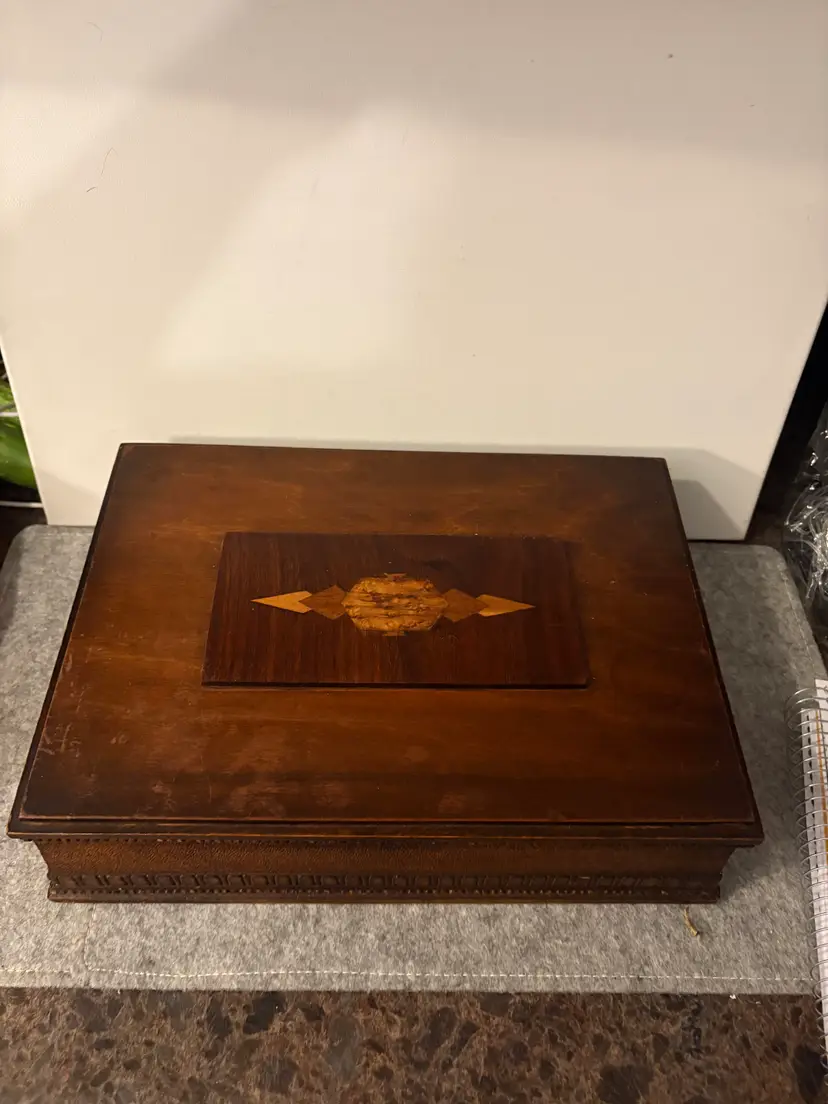 Large Wood Victorian Tramp Art Box  # 3015