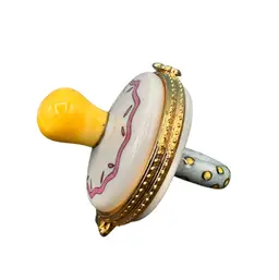Porcelain Baby Pacifier w/ Hinged Trinket Box