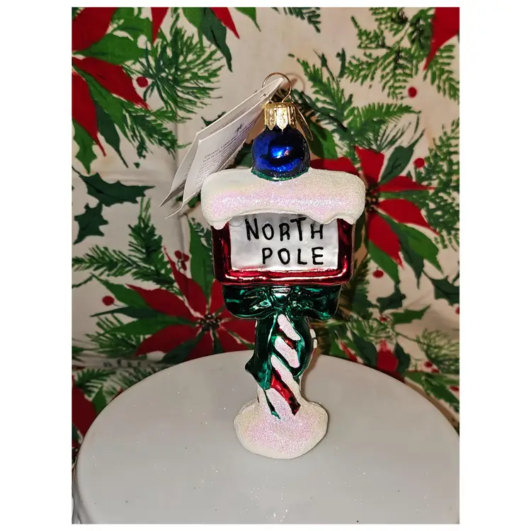 Vtg 2000 Signs Of Santa 3" Xmas Ornament Tag Original Price Label North Pole Box