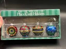 Boston Warehouse Christmas Luster Ornaments Place Card Holders