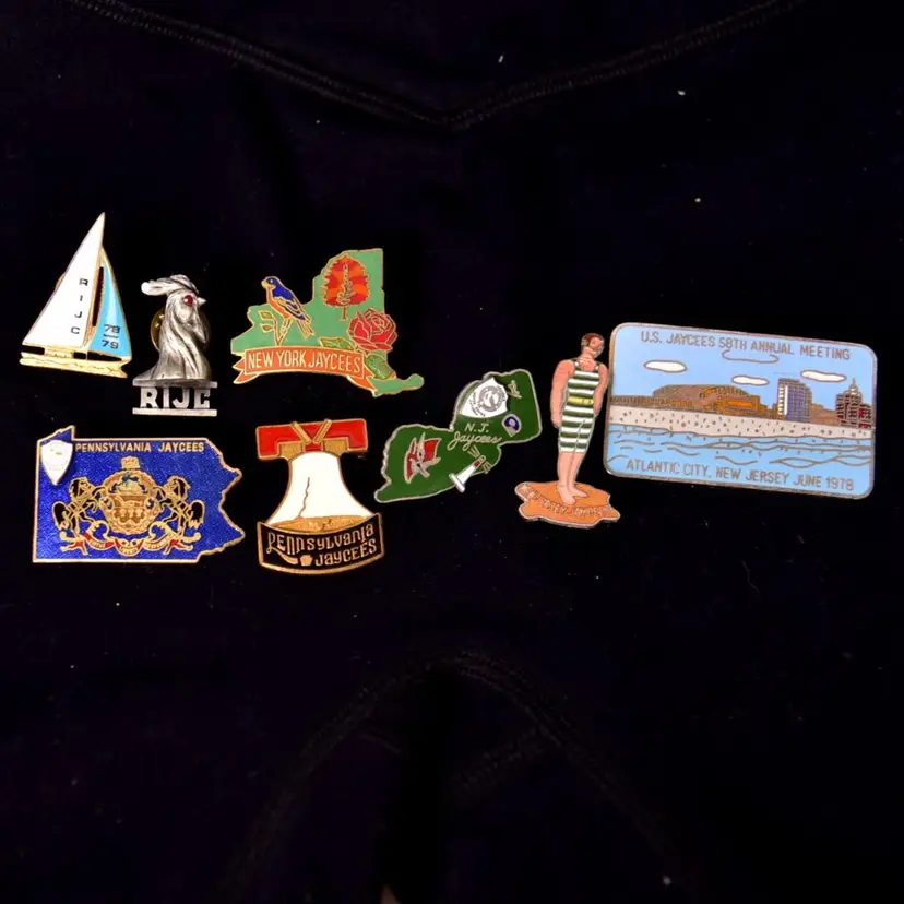 Vintage Northeastern States Jaycees State Pins New York Rhode Island  Lot of 8