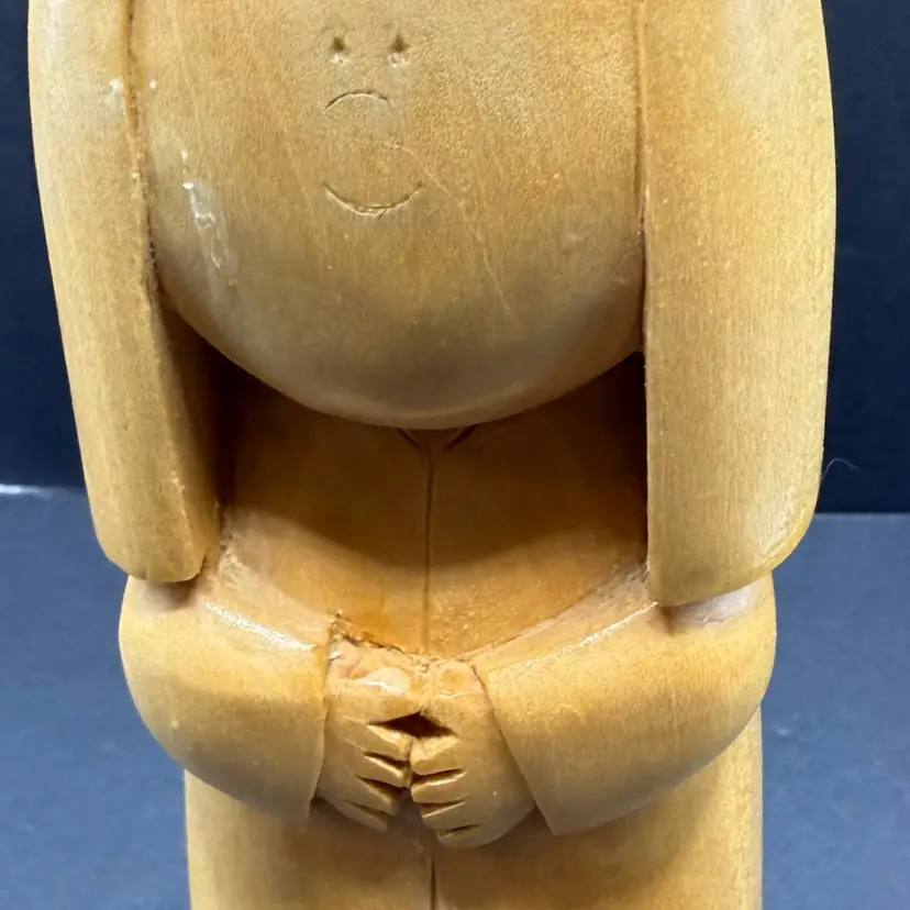 Wooden Hand Carved Child Figurine