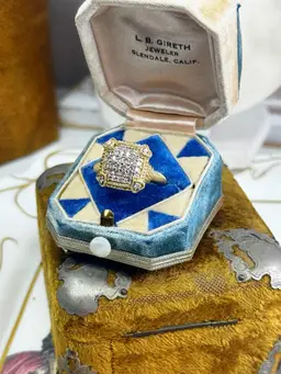 JUDITH RIPKA Sterling Silver Gold Vermeil Diamonique Cubic Zirconia Pave Square Braided Olivia Ring Size 9