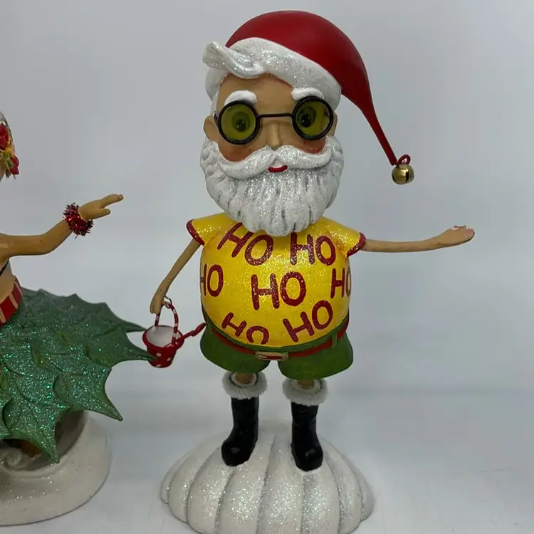 20% Off Was $18 ~ Department 56 Hula Santa & Mrs. Claus Figures  7.5-9.5” Read