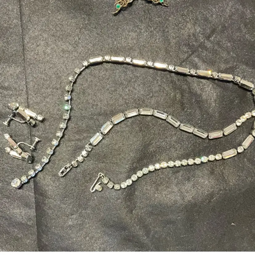 Weiss Bracelet, Necklace And Screw Back Earring Set