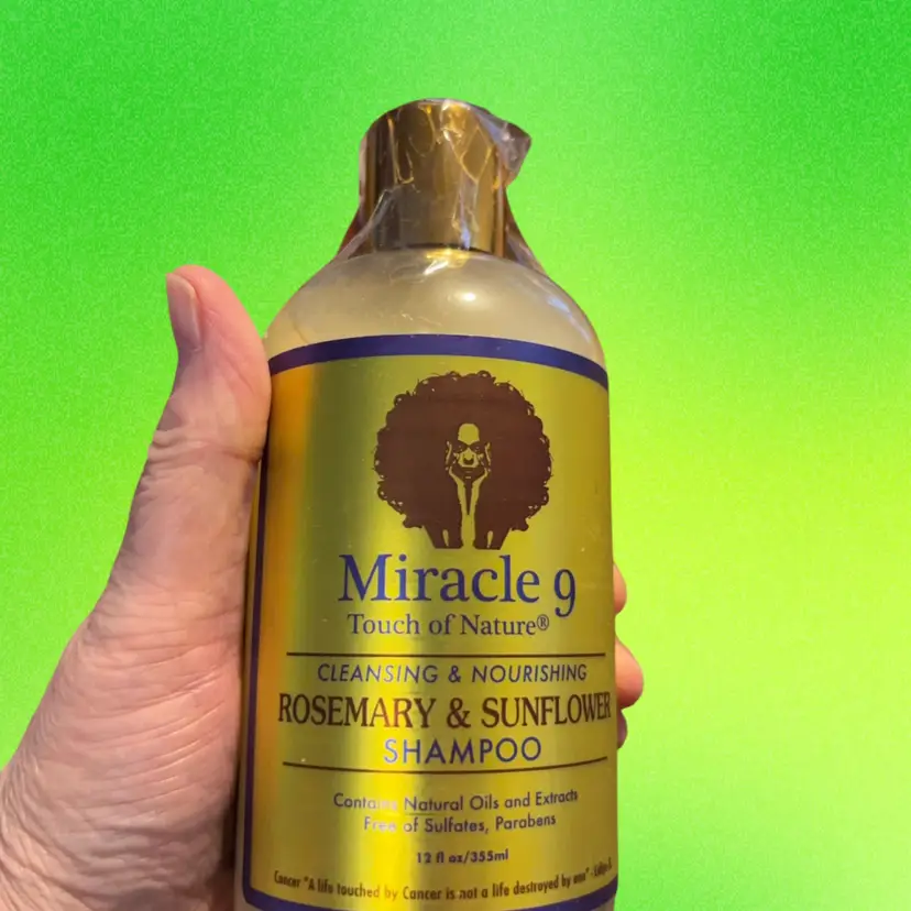 I’m Srp $25 Miracle Nine Touch Of Nature Cleansing And Nourishing, Rosemary And Sunflower Shampoo 12 Fluid Ounces