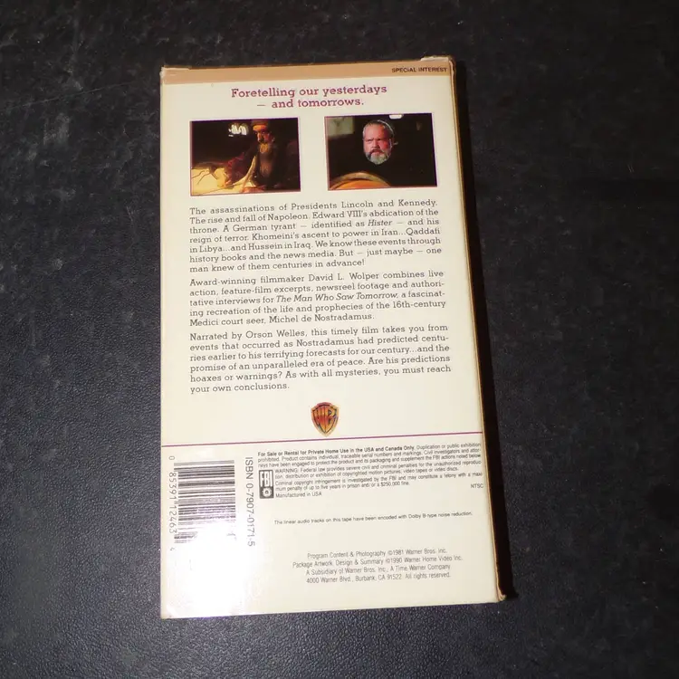 Vintage VHS – The Man Who Saw Tomorrow (1981) – Nostradamus Documentary – Orson Welles