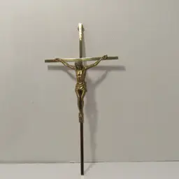 Vintage Brass INRI Crucifix of Jesus, Detailed Religious Art, Wall Hanging Decor