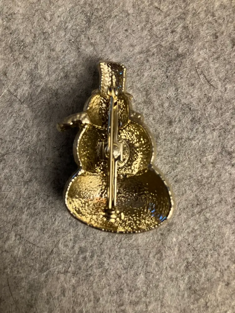 Vintage 70’s or 80’s Gold Tone Snowman Brooch
