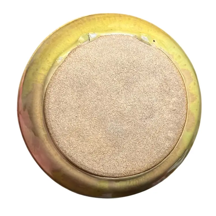 Vintage Medium Yellow Ware Pottery Mixing Bowl 7” Diameter 3” High