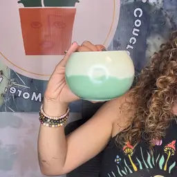 3.25” Green Globe Concrete Planter