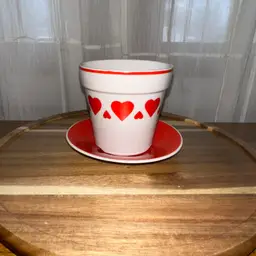 Vintage Japan Inarco Valentines Day Planter w/Saucer