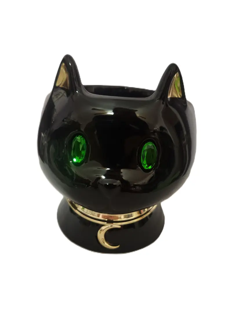 Black Cat Candle Holder Ceramic