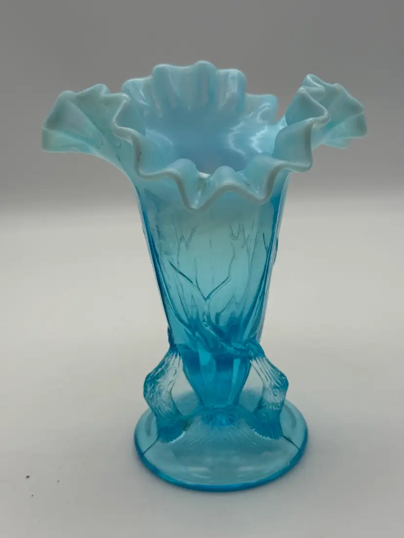 LG Wright Blue Opalescent Twig Vase