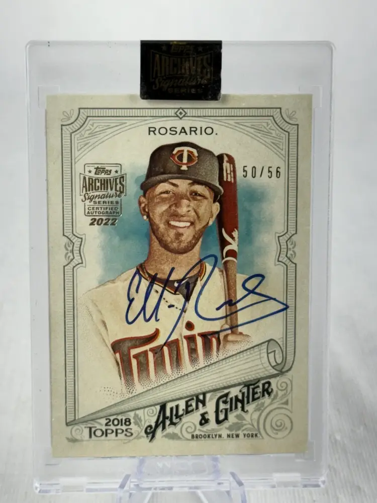 2022 Topps Archives Allen and Ginter #12 Eddie Rosario Twins On Card Auto #50/56