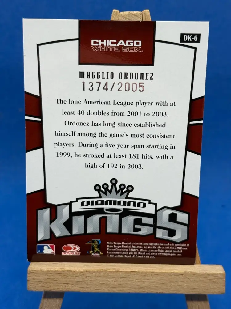 2004 Donruss Magglio Ordonez Diamond Kings DK-6 Silver Holo Refractor/2005 Chicago White Sox A31