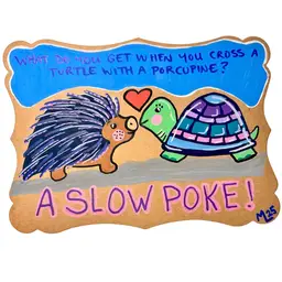 Made By Me, Hand Painted Greeting Card, Slow Poke