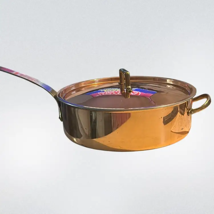 Copper Large Sauté Pan With  Lid