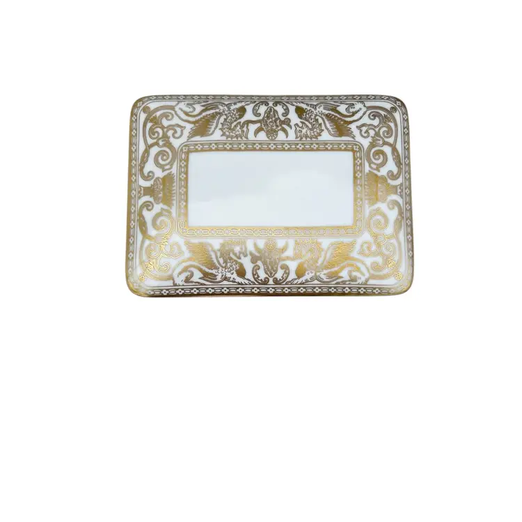 Vintage Wedgwood Gold Florentine Trinket Cigarette Box W4219 Griffin Pattern