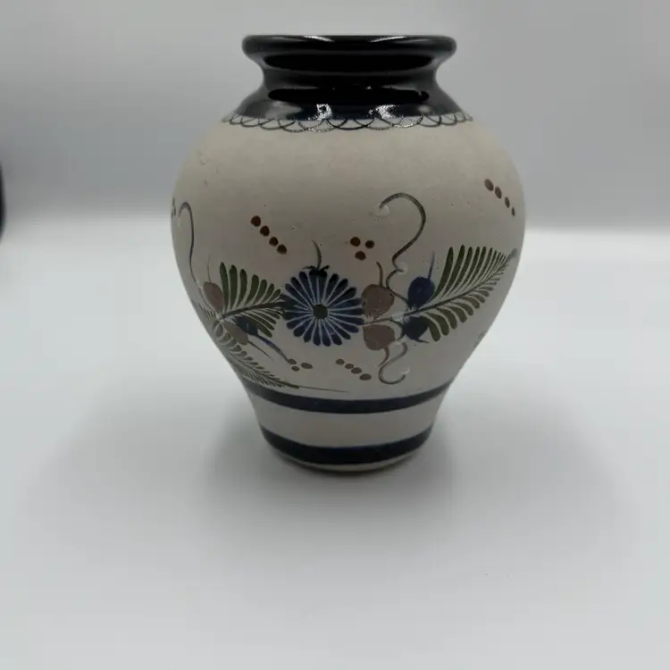 Tonala Mexico Santana Pottery Stoneware With Butterflies