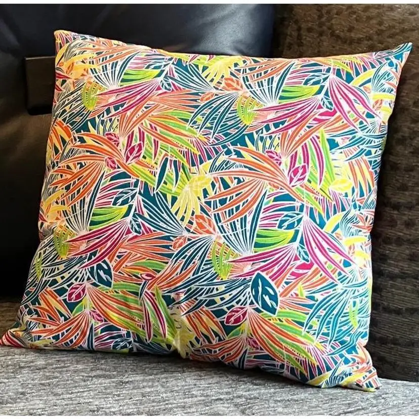New Handmade envelope pillow cover for 16 X 16 insert, bright colorful leaves