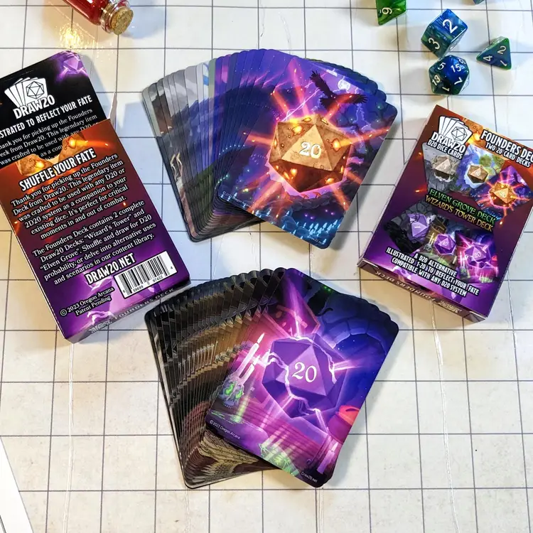 DRAW20 FOUNDERS DECK (2 decks in every box!)D20 Dice Cards