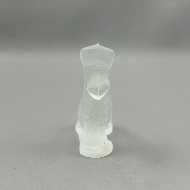 Vintage Frosted Glass Sitting Scottie Scottish Terrier Dog 2" Figurine