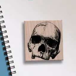 Skull Rubber Stamp - Halloween, Mixed Media, Scrapbooking Supplies