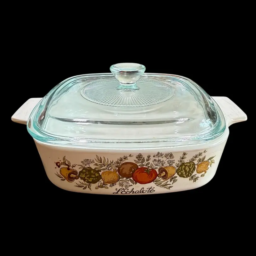 Corning Ware Spice of Life L’Echalote 1 Quart Casserole Baking Dish w/ Lid A-1-B