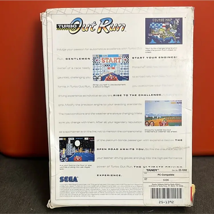 Sega Turbo Out Run (IBM,Tandy, 1990) complete very rare  - Sega