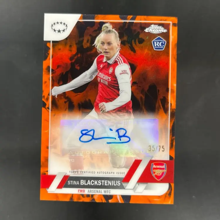 Stina Blackstenius 2022/23 Topps Chrome UWCL Inferno Autograph /75 Soccer Card